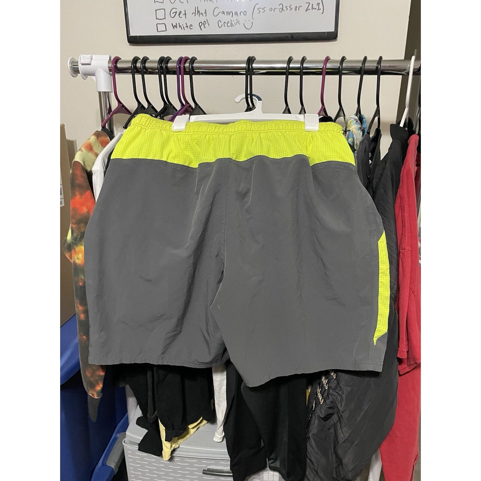 Nike Size 2XL- Nike Men’s Gray and Neon Yellow Swimming Shorts. Size US 43 - 2 Thumbnail
