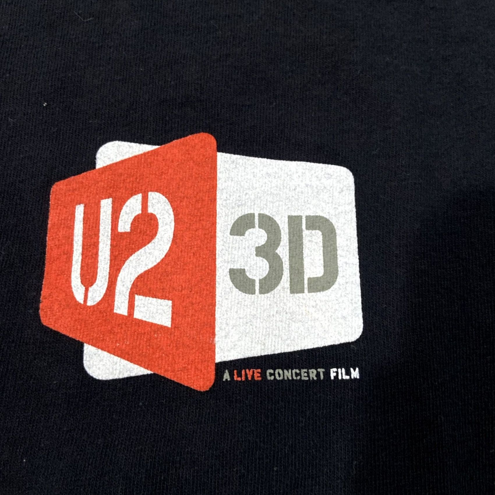 Olive VINTAGE U2 3D Live Concert Film XL Band T Shirt Rock Unbranded Unisex Adults Short Sleeve Crew Neck Black Cotton Personalize Custom Name 2020-2029 Size US XL / EU 56 / 4 - 2 Thumbnail
