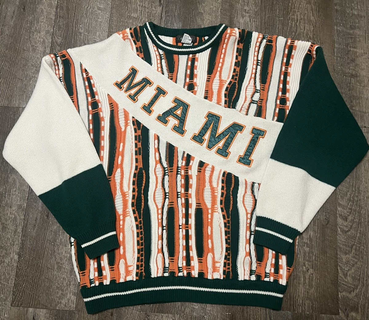 Vintage Miami Dolphins x Hurricanes Coogi Style Sweater XL
