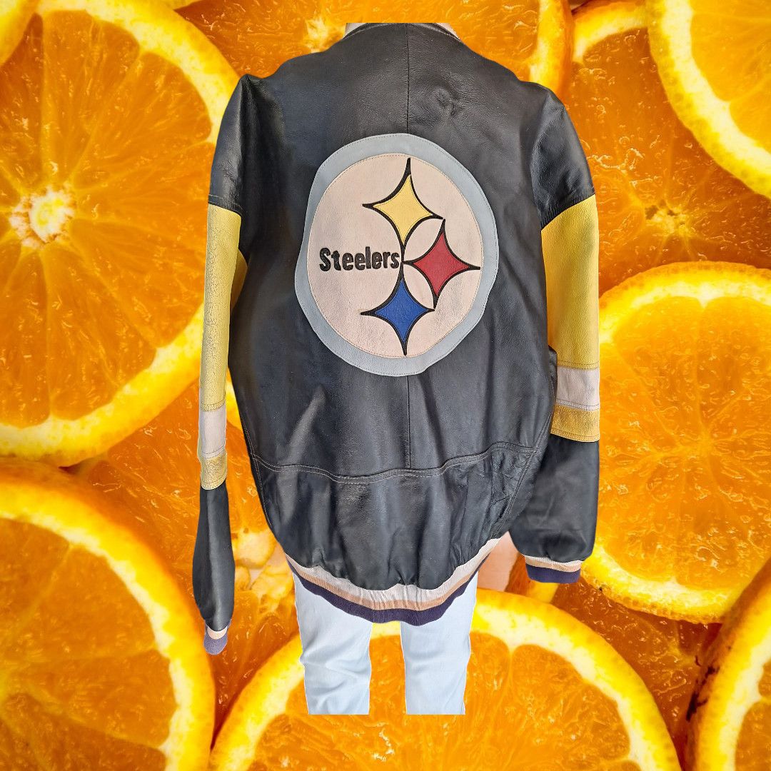 Mirage Vintage NFL Mirage Letterman PITTSBURGH STEELERS Leather Var Size US XL / EU 56 / 4 - 4 Thumbnail
