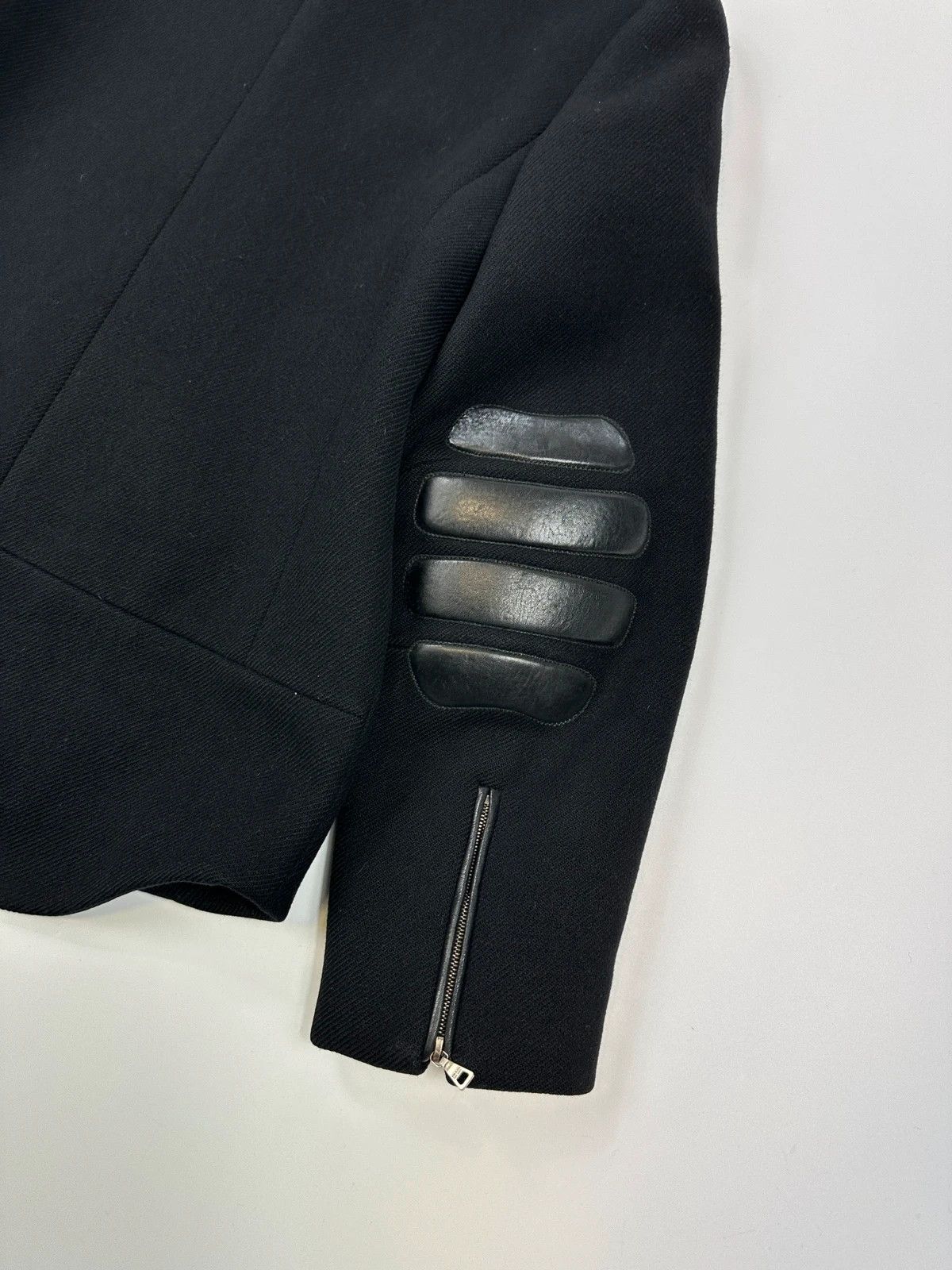 Prada Prada Milano FW1999 Black Wool & Leather Jacket Size S / US 4 / IT 40 - 7 Thumbnail