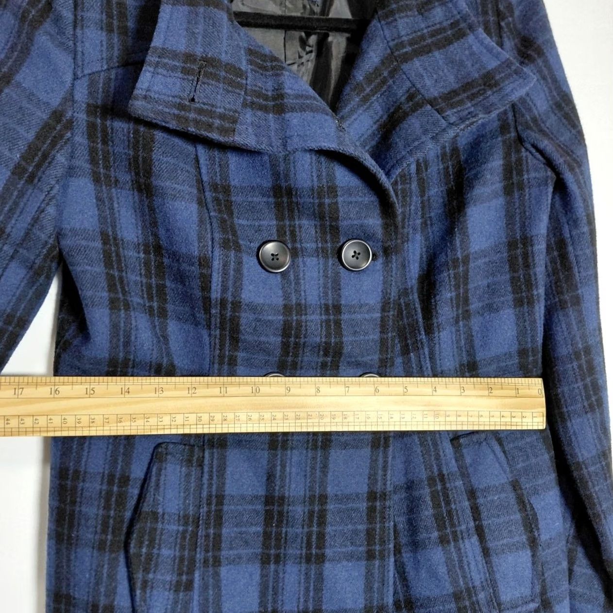 Old Navy Old Navy Plaid Coat Blue Polyester Long Sleeve Women Double Breasted Lined Buttoned Casual Business Jacket Winter Fall S Size S / US 4 / IT 40 - 5 Thumbnail