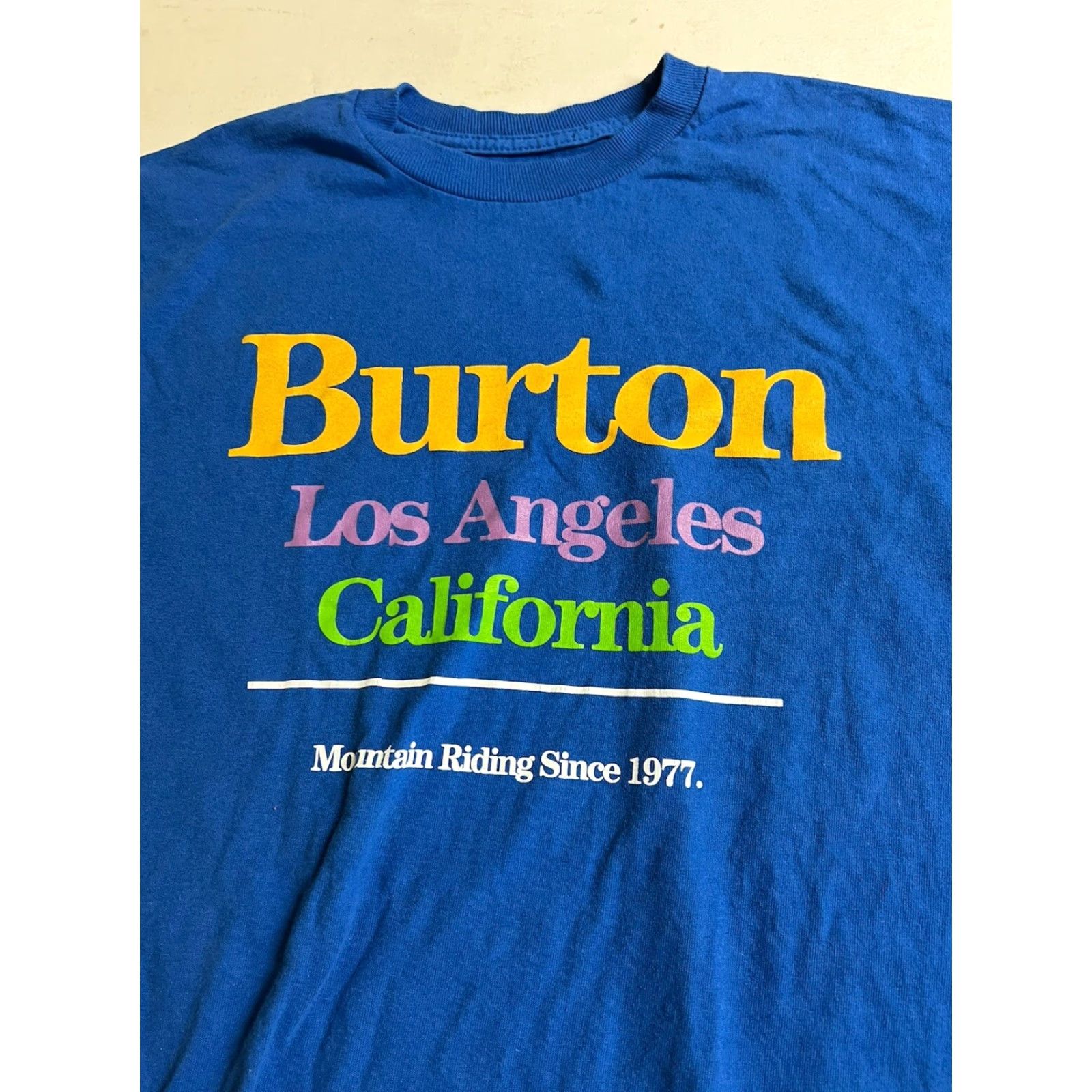 Burton BURTON T-Shirt Men M Blue Cotton Logo Crew Neck Short Sleeve California Outdoor Angels Hole Back Vintage: No (Note: Hole) Size US M / EU 48-50 / 2 - 3 Thumbnail