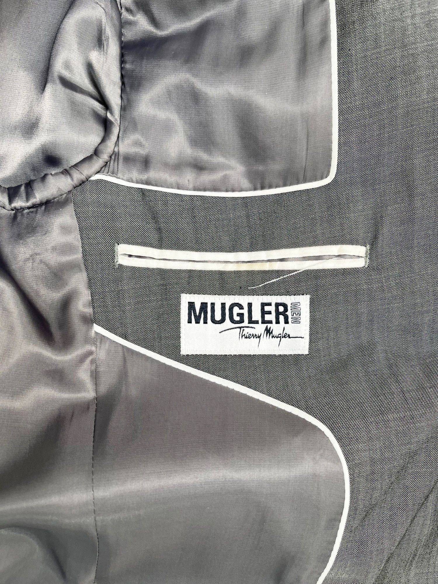 Thierry Mugler 1990's Grey Wool Suit Size 50R - 10 Thumbnail