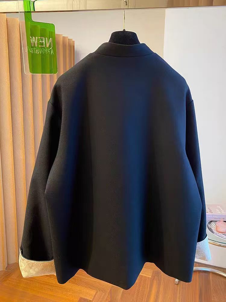 Vintage Black button-front Tang-style jacket with textured cuffs Size US L / EU 52-54 / 3 - 2 Thumbnail