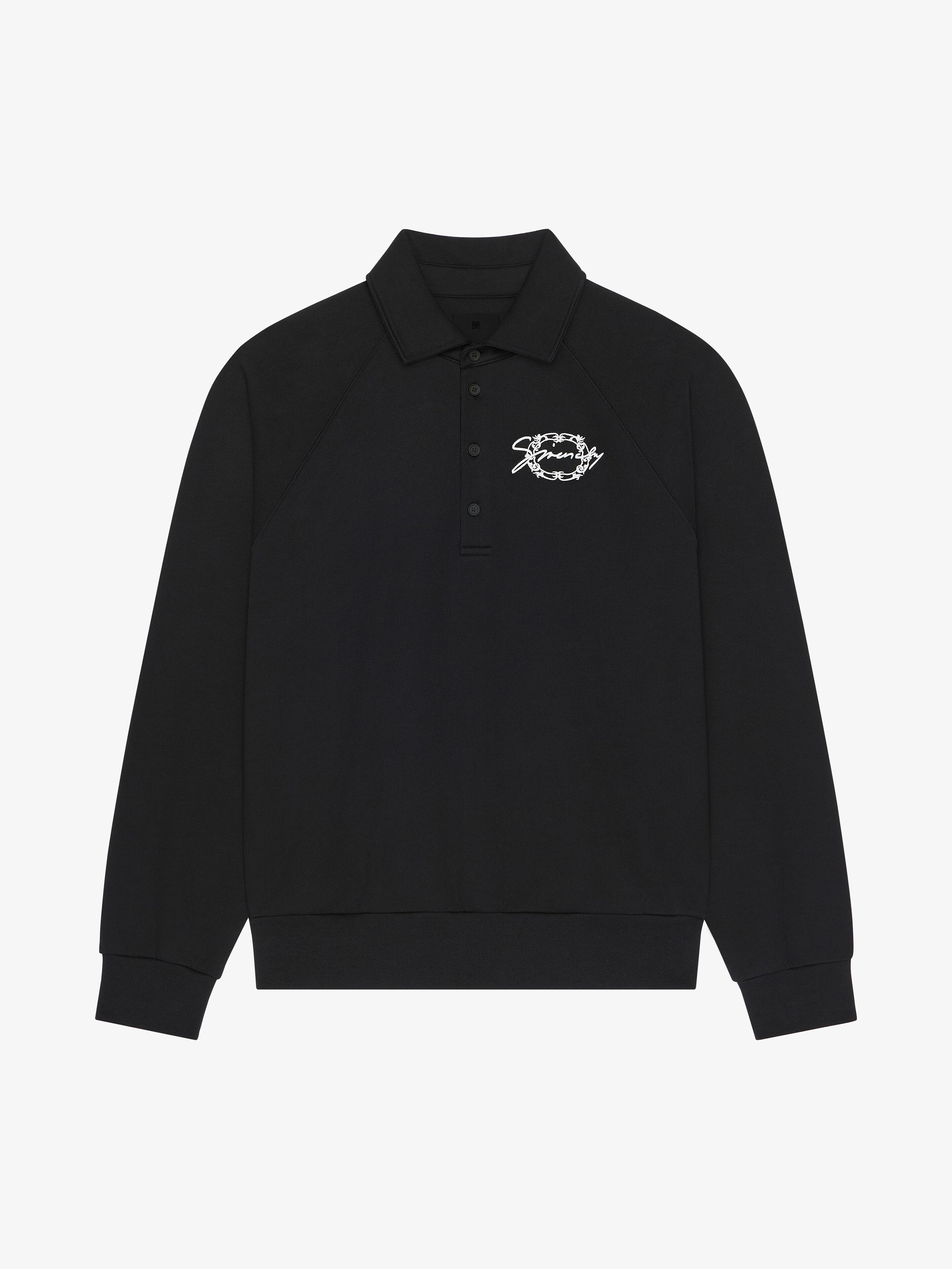 Givenchy o1w1db10925 Buttoned Raglan Long Sleeve Sweatshirt in Black Size US XL / EU 56 / 4 - 1 Thumbnail