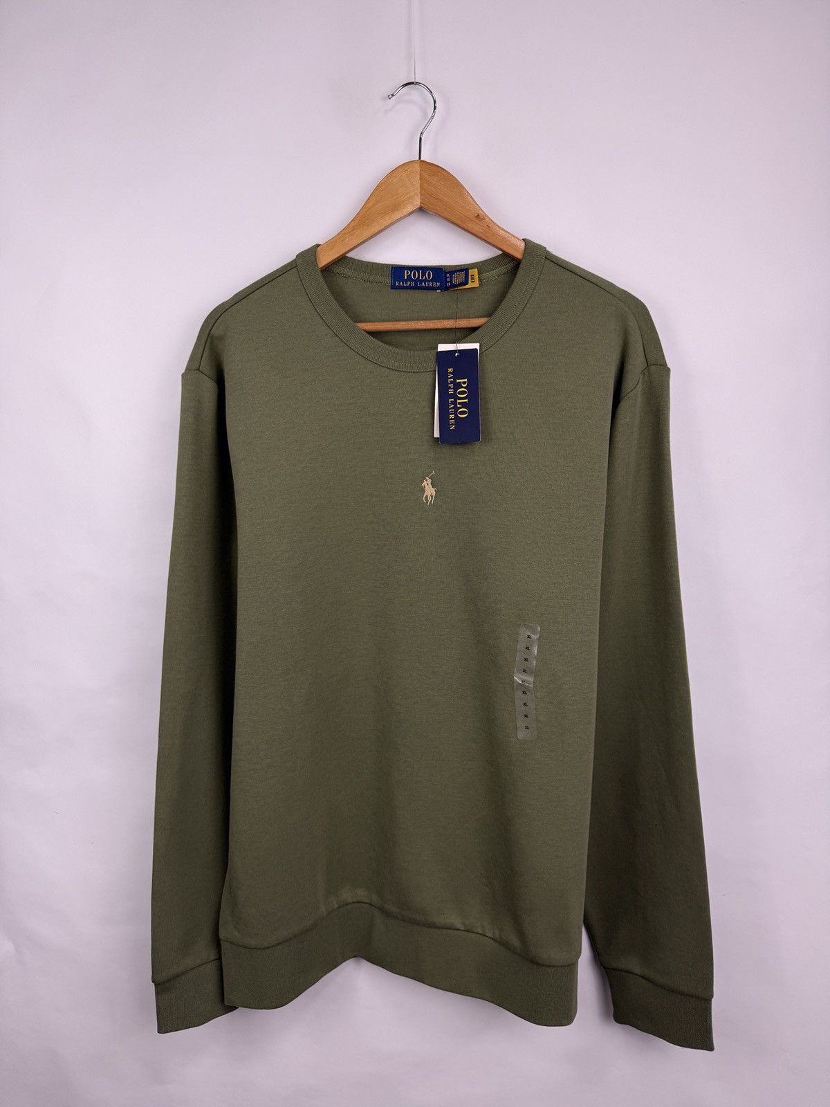 Polo Ralph Lauren 🇺🇸 NWT❗️Polo Ralph Lauren Double Knit Sweatshirt Olive Rare Size US XL / EU 56 / 4 - 8 Thumbnail