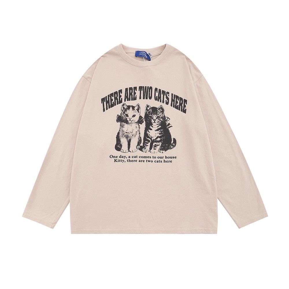 Japanese Brand × Vintage Round neck loose casual cat print long sleeve T-shirt Size US M / EU 48-50 / 2 - 1 Thumbnail
