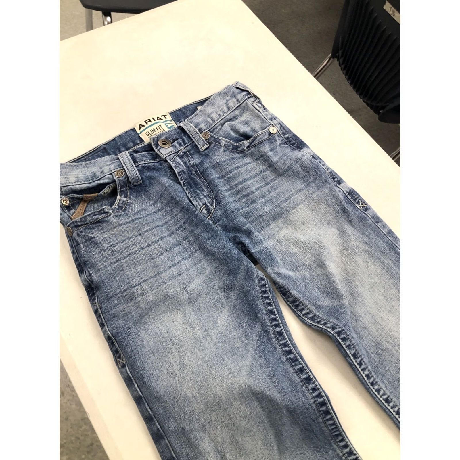 Ariat Ariat M7 Slim Fit Straight Leg Jeans Mens Size 30x29 Blue Denim Light Wash Size US 30 / EU 46 - 3 Thumbnail