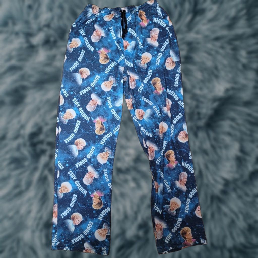 Vintage VINTAGE Golden Girls Lounge Pants 90s TV Show Stay Golden Blues Lounge Pants Womens Boys? Size US 29 - 1 Thumbnail