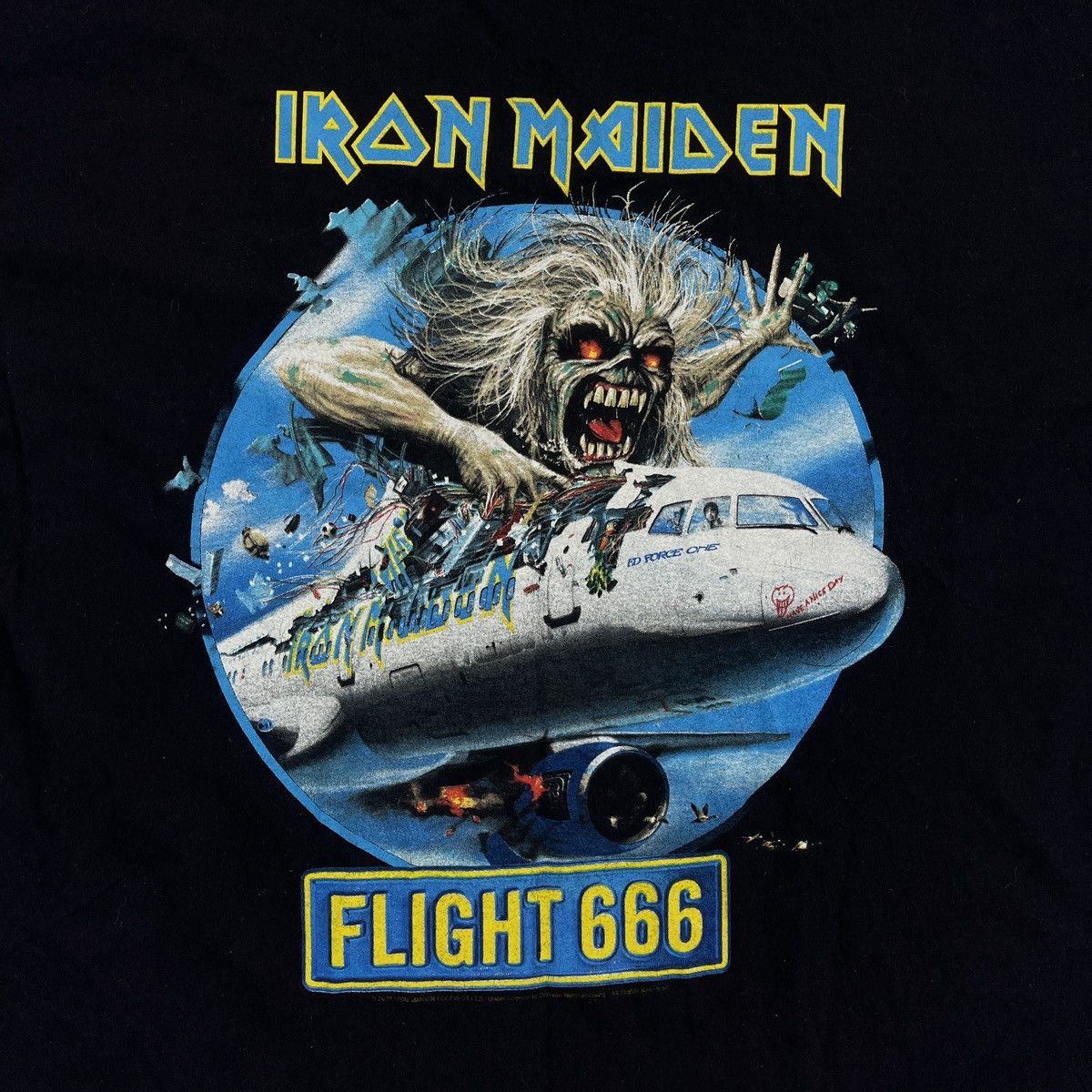Band Tees × Iron Maiden Iron Maiden 2008 Flight 666 Box Fit Black T Shirt Size US XL / EU 56 / 4 - 2 Thumbnail