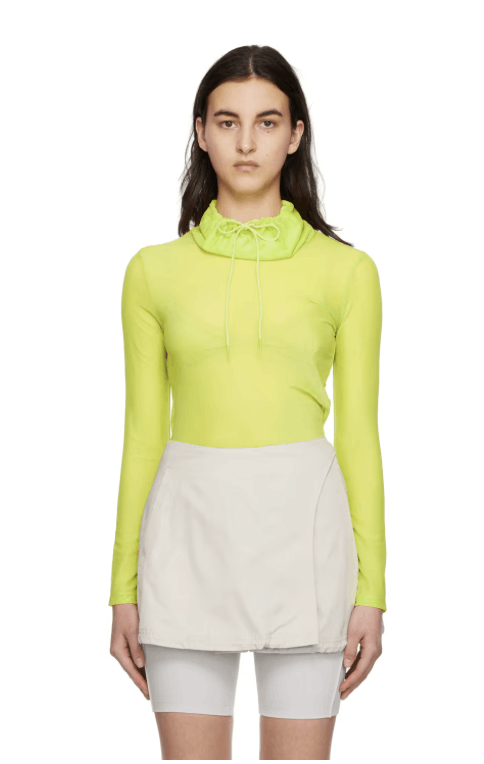 OPEN YY USD200 OPEN YY GREEN DRAWSTRING TURTLENECK TOP/BLOUSE Size S / US 4 / IT 40 - 9 Thumbnail