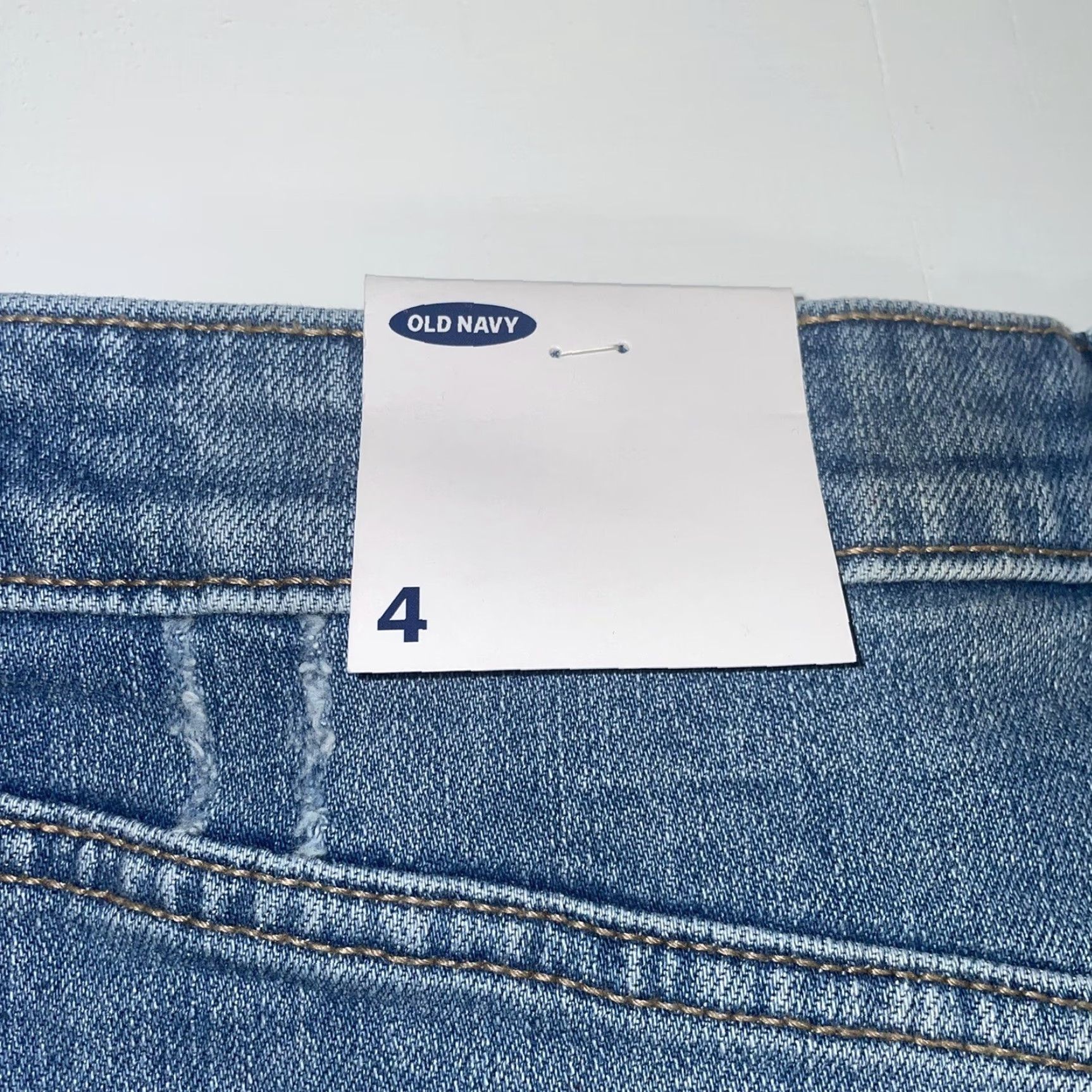 Old Navy VINTAGE? Old Navy Blue Jean Skirt Women Size 4 Distressed Style New NWT RN#160476 Size 27" / US 4 / IT 40 - 3 Thumbnail