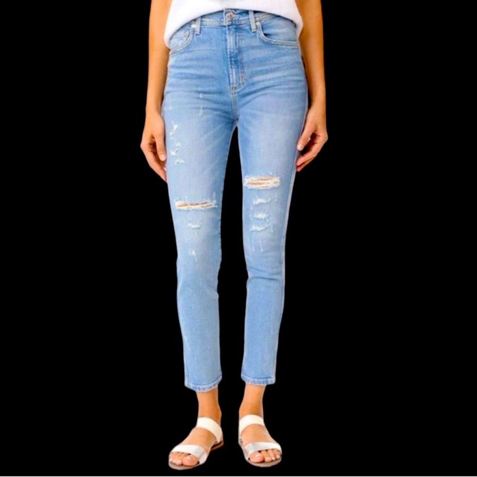 Agolde Agolde High Rise Skinny Blue Jeans | Size 27 Size 27" / US 4 / IT 40 - 5 Thumbnail
