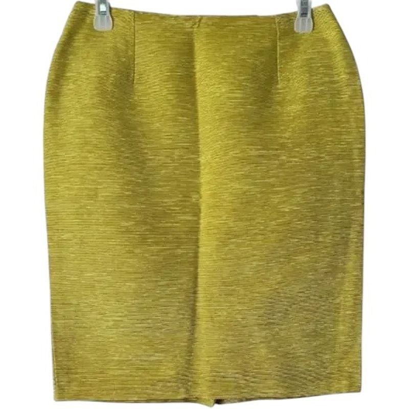 Dior CHRISTIAN DIOR Yellow Green Knee-Length Skirt, M/US8/FR40 Size 26" / US 2 / IT 38 - 3 Thumbnail