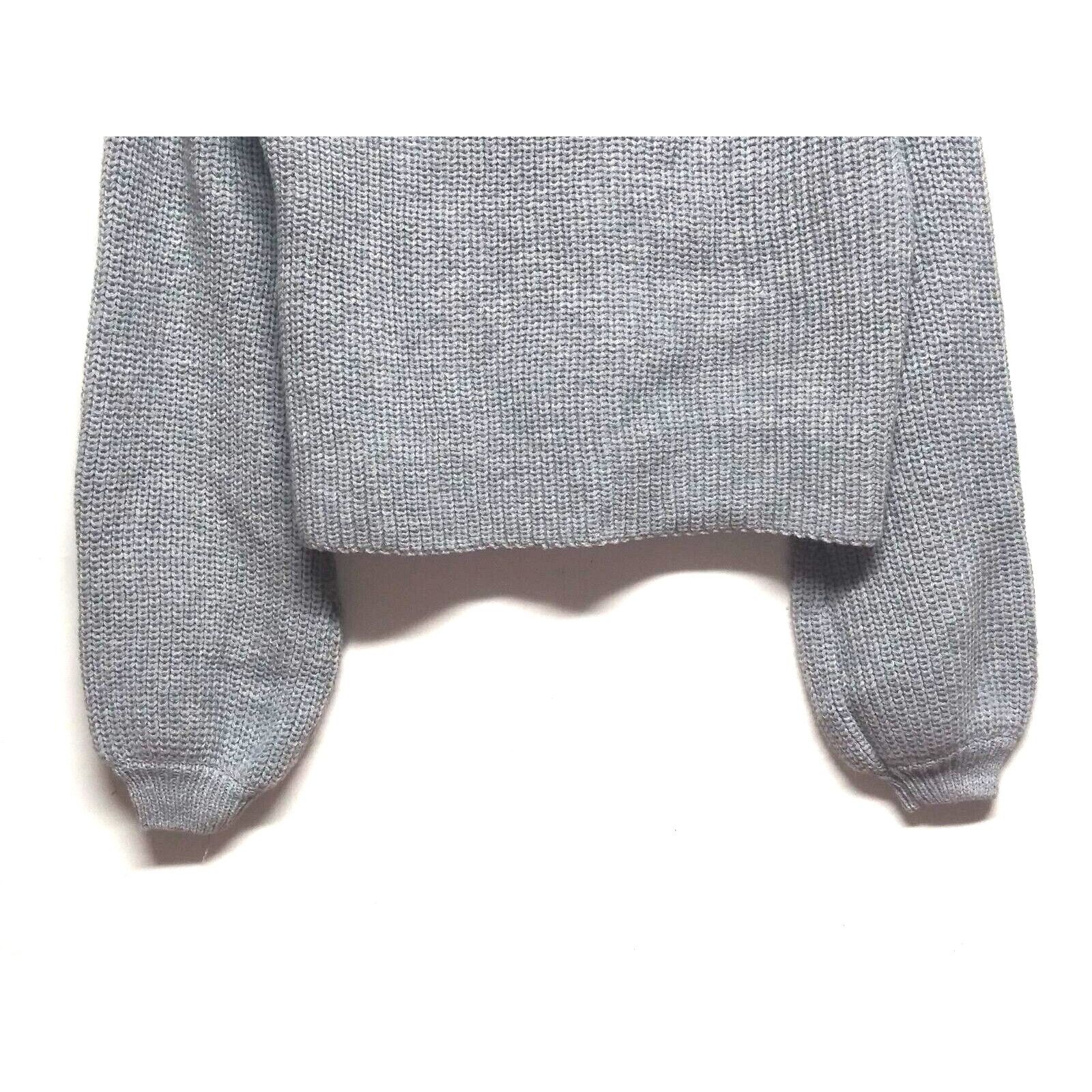 Designer NWOT Womens Cropped cowlneck Sweater Lantern Sleeve Sz L Size L / US 10 / IT 46 - 6 Thumbnail
