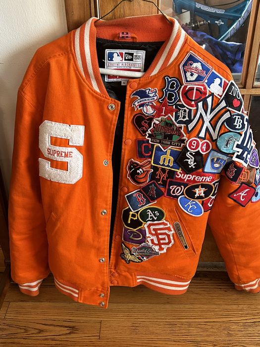 Supreme mlb best sale varsity jacket