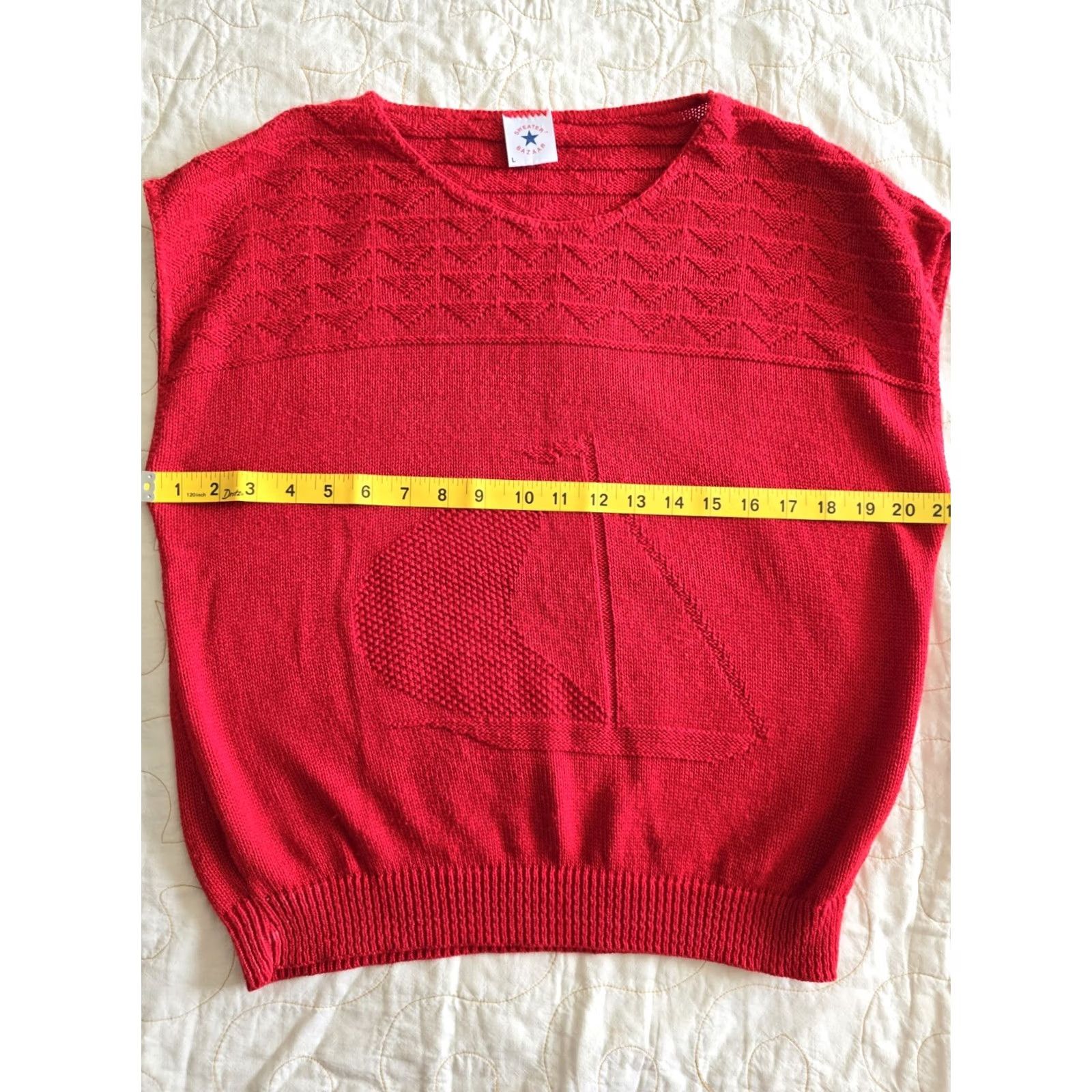 Vintage VINTAGE 80s 90s Red Sailboat Sweater Womens Large Preppy Coastal Grandma Beach Sweater Bazar Sailor 1980s Red Womens L Acrylic United States Size L / US 10 / IT 46 - 3 Thumbnail