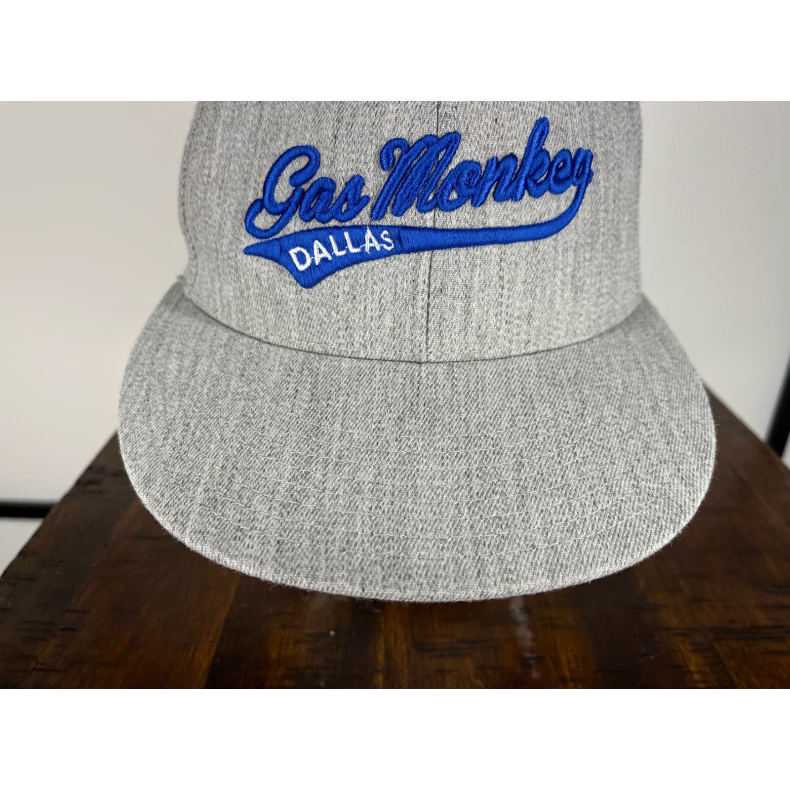 GAS Gas Monkey Garage Hat Cap Fitted Adult 7 1/4 Gray Embroidered Stretch Wool Blend Baseball Cap Mens Size ONE SIZE - 3 Thumbnail