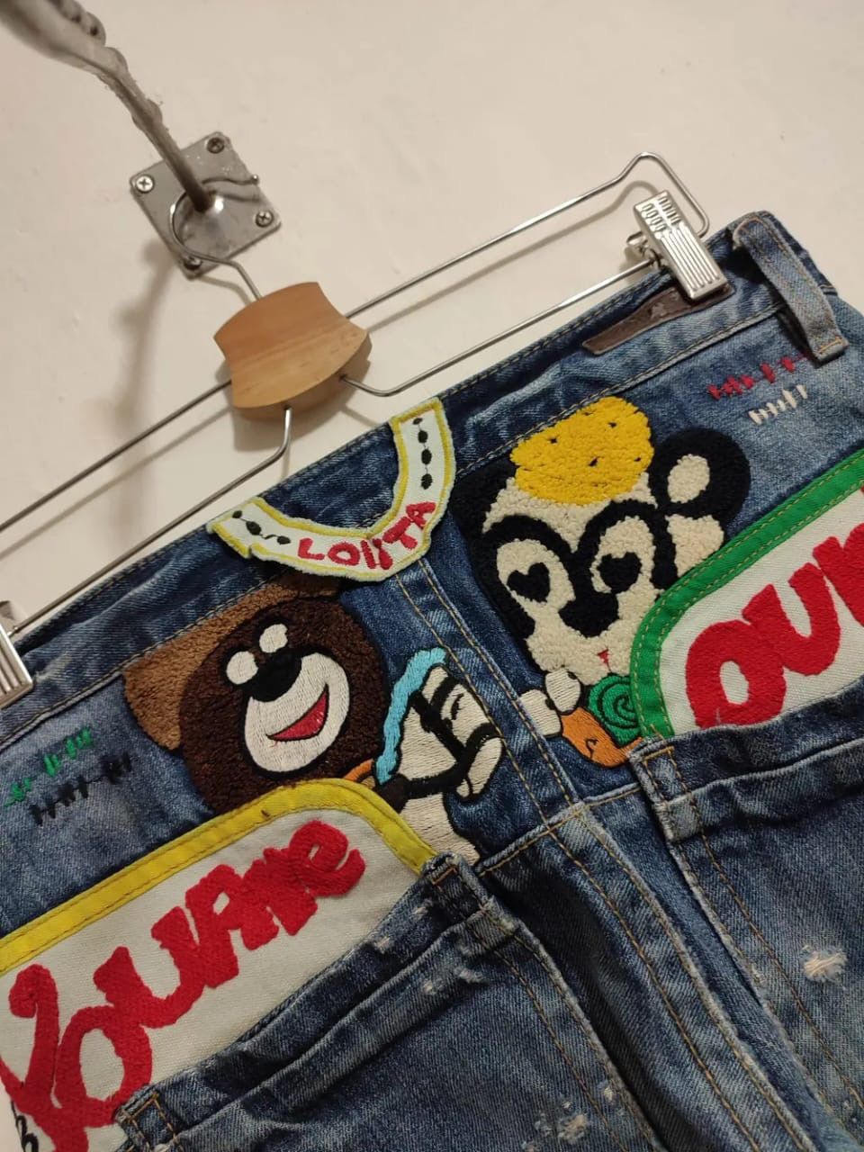 Japanese Brand × Other Lolita Jeans Nice Design Embroidery Cartoon Art Size US 29 - 7 Thumbnail