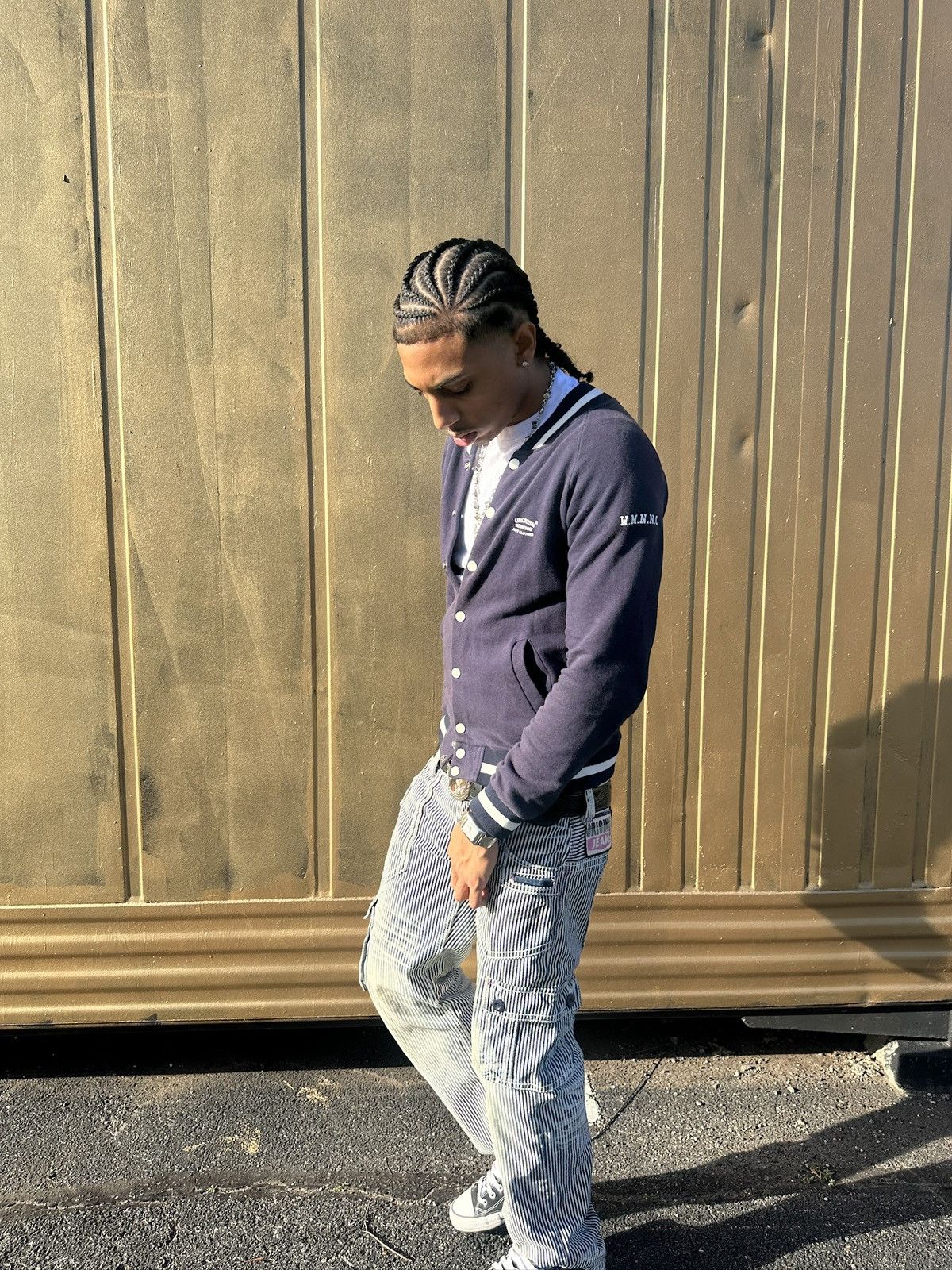 Japanese Brand HICKORY BLUE MOON BLUE CARGO ACID WASHED DISTRESSED JEANS Size US 32 / EU 48 - 18 Thumbnail
