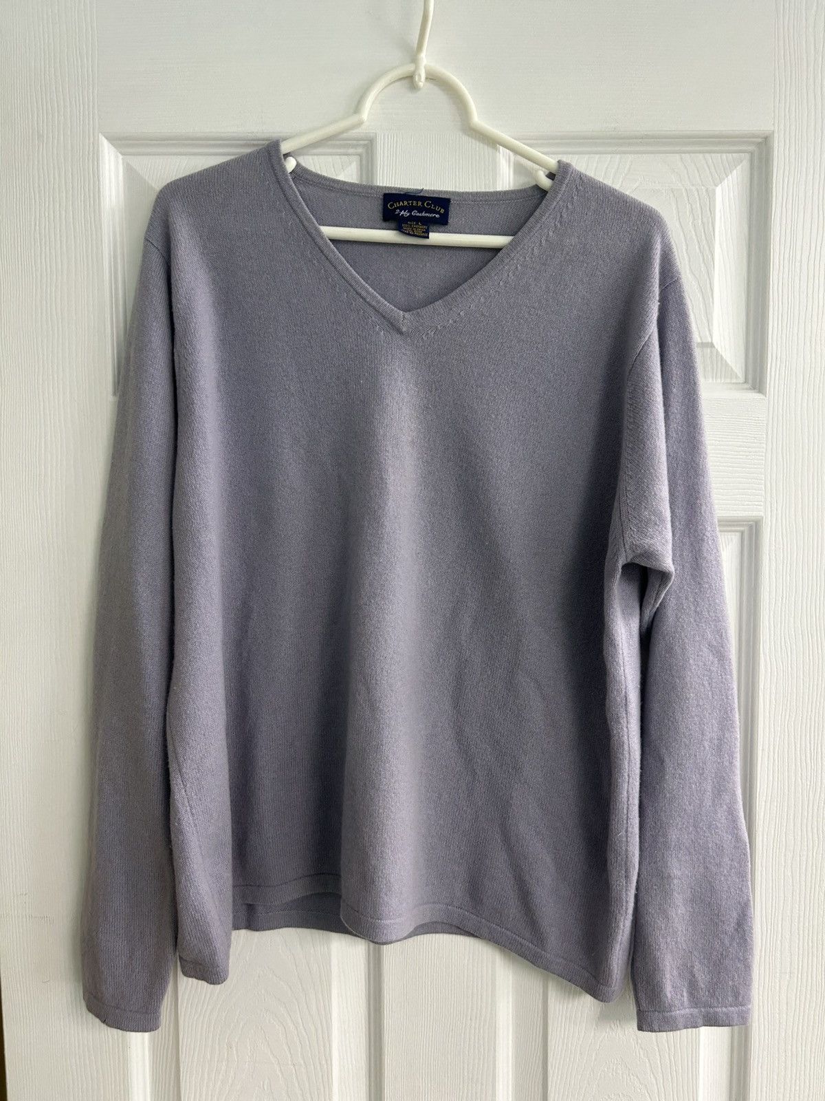 Charter Club Charter Club 2-Ply Cashmere Lavender Purple Sweater Size L / US 10 / IT 46 - 1 Thumbnail