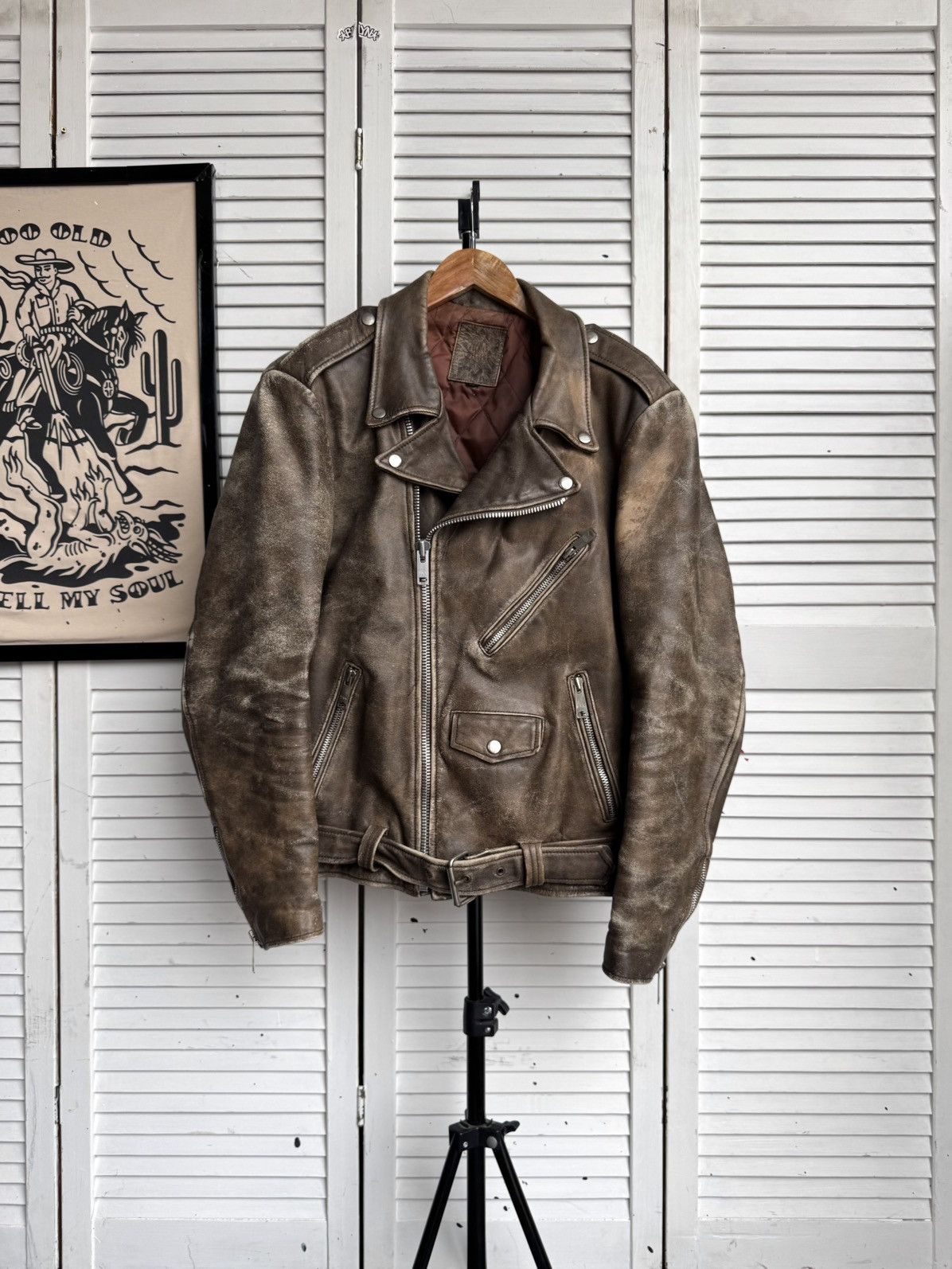 Genuine Leather Vintage German Cowhide Leather Motorcycle Jacket Distressed Size US L / EU 52-54 / 3 - 1 Thumbnail