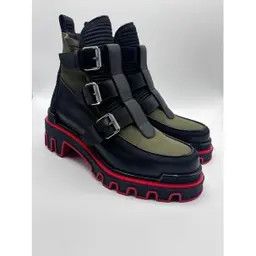 Christian Louboutin o1s1wg110924 Buckle Dune Leather Boots in Navy Size US 9 / EU 42 - 2 Thumbnail