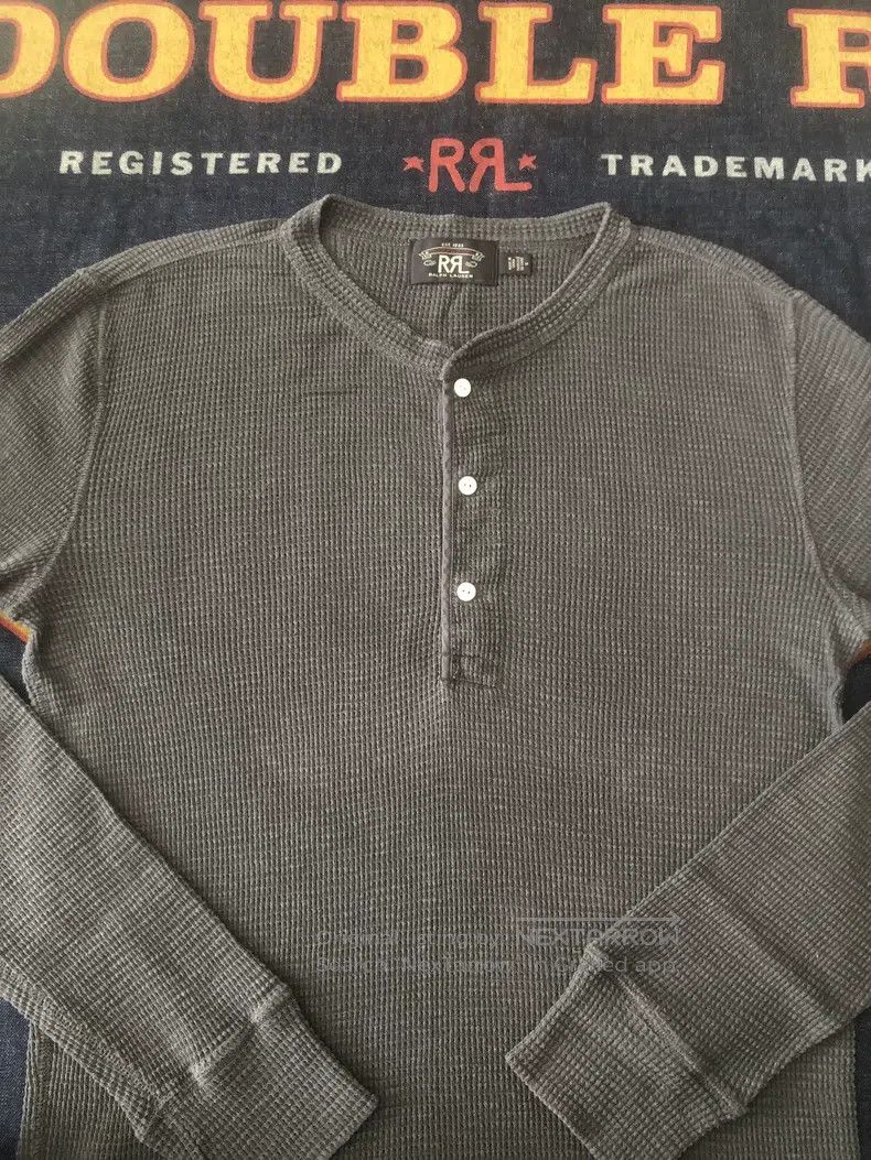 RRL Ralph Lauren RRL Ralph Lauren Black washed long sleeved Henry T-shirt Size US 32 / EU 48 - 4 Thumbnail