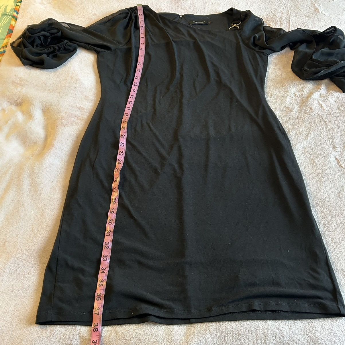 Other Ivanka Trump black shift dress sheer LS rhinestone accent 14 Size XL / US 12-14 / IT 48-50 - 12 Thumbnail