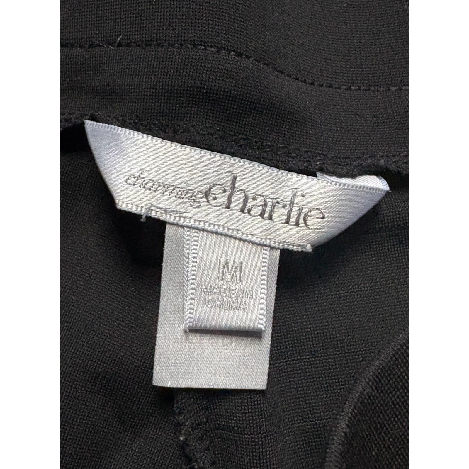 Vintage Charming Charlie Leggings Womens Medium M Black Leggings Knee Patches Athletic Size 32" / US 10 / IT 46 - 4 Thumbnail