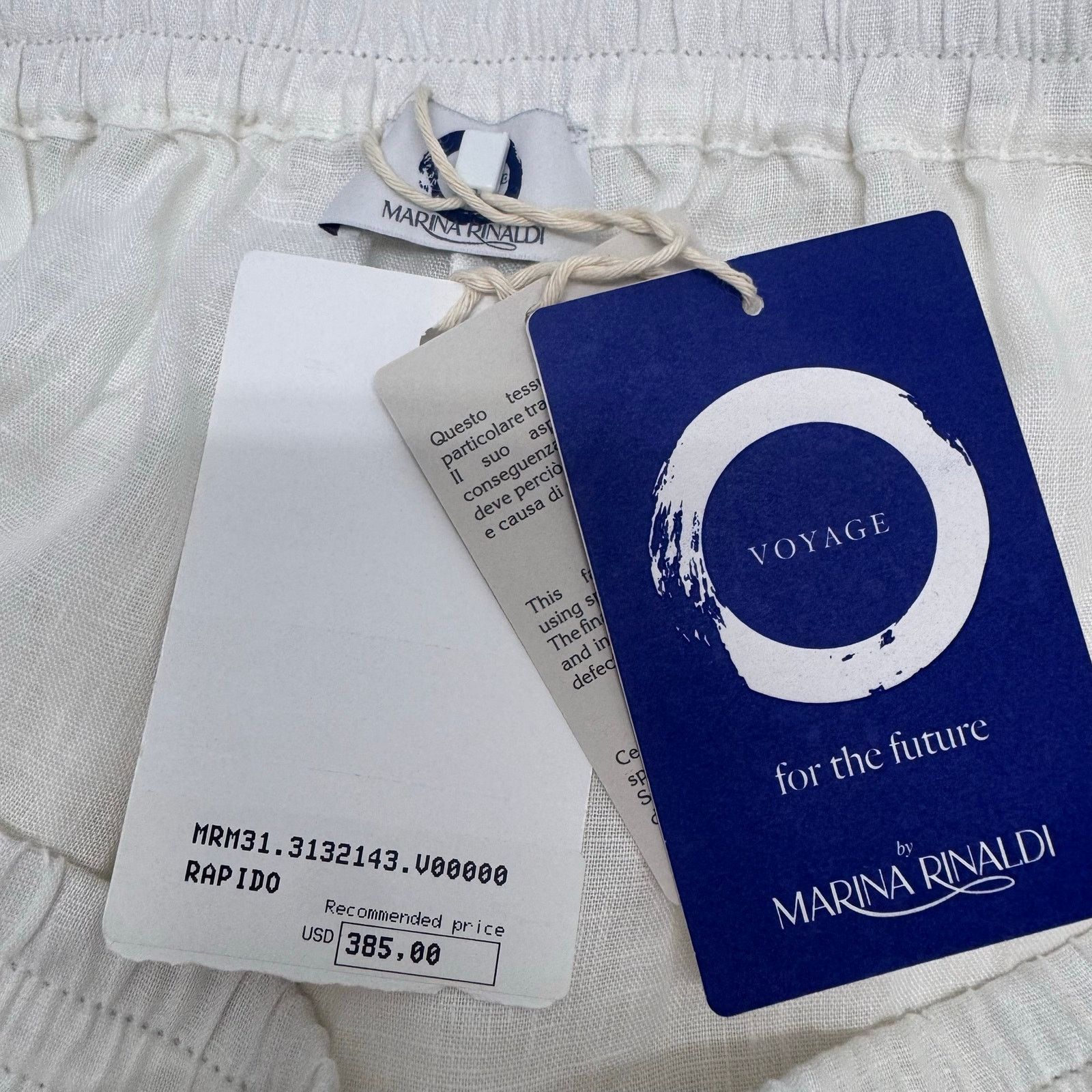 Marina Rinaldi Marina Rinaldi White Flax Linen Wide Leg Cropped Pant US 22 Size 22" - 6 Thumbnail