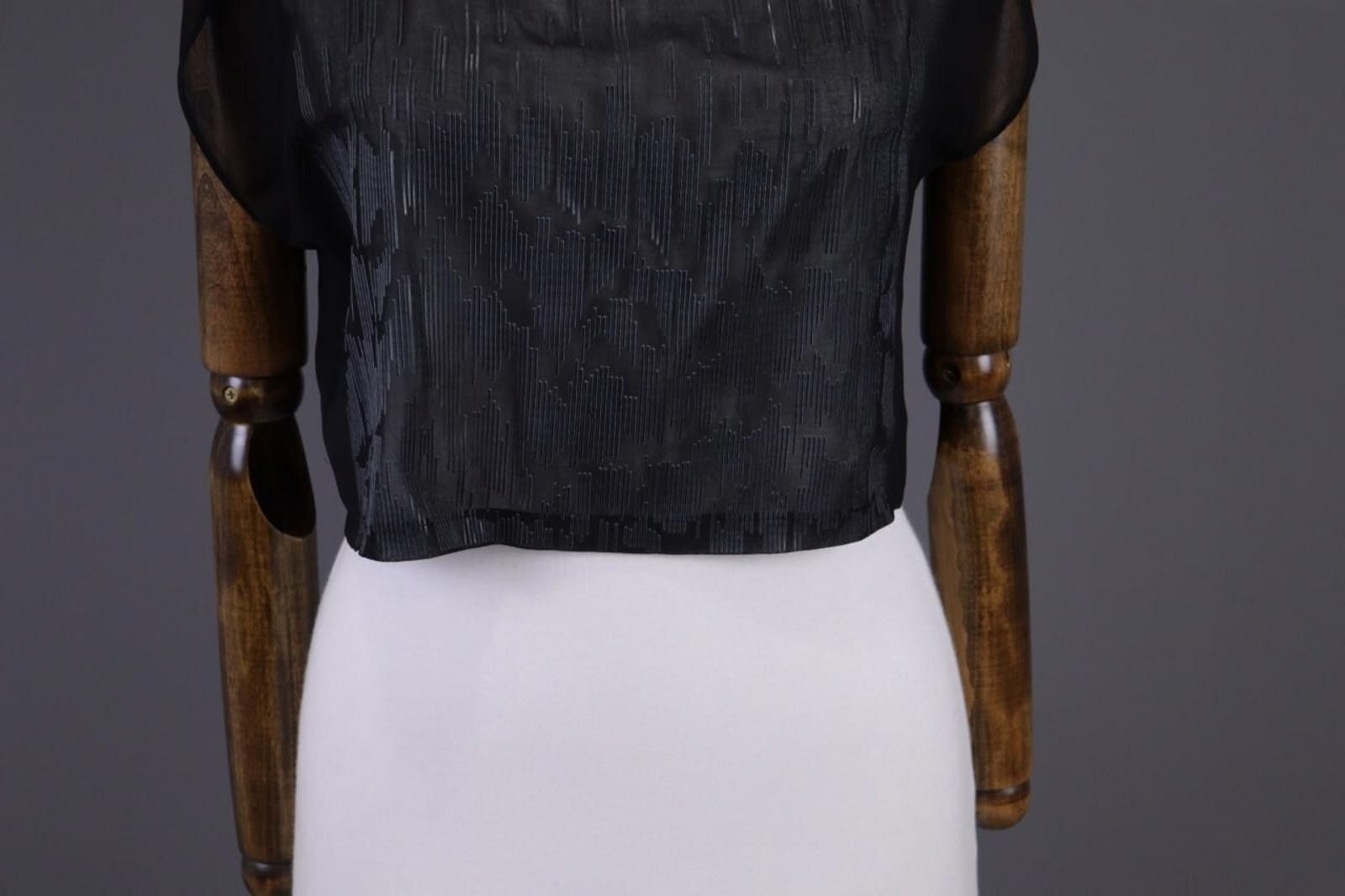Designer Cop Copine Black Olanko Robe Summer Mesh Top Shirt Size 40 Size M / US 6-8 / IT 42-44 - 2 Thumbnail