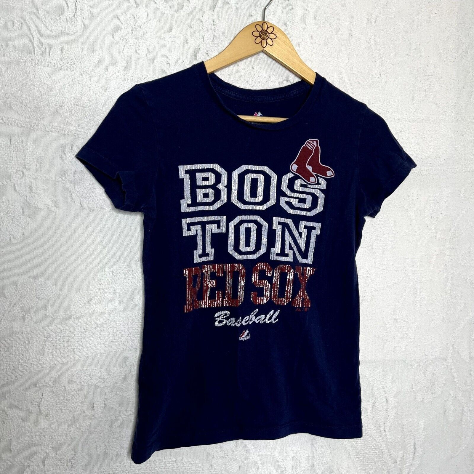 Majestic Boston Red Sox Blue Short Sleeve Logo Tee Size S / US 4 / IT 40 - 4 Thumbnail