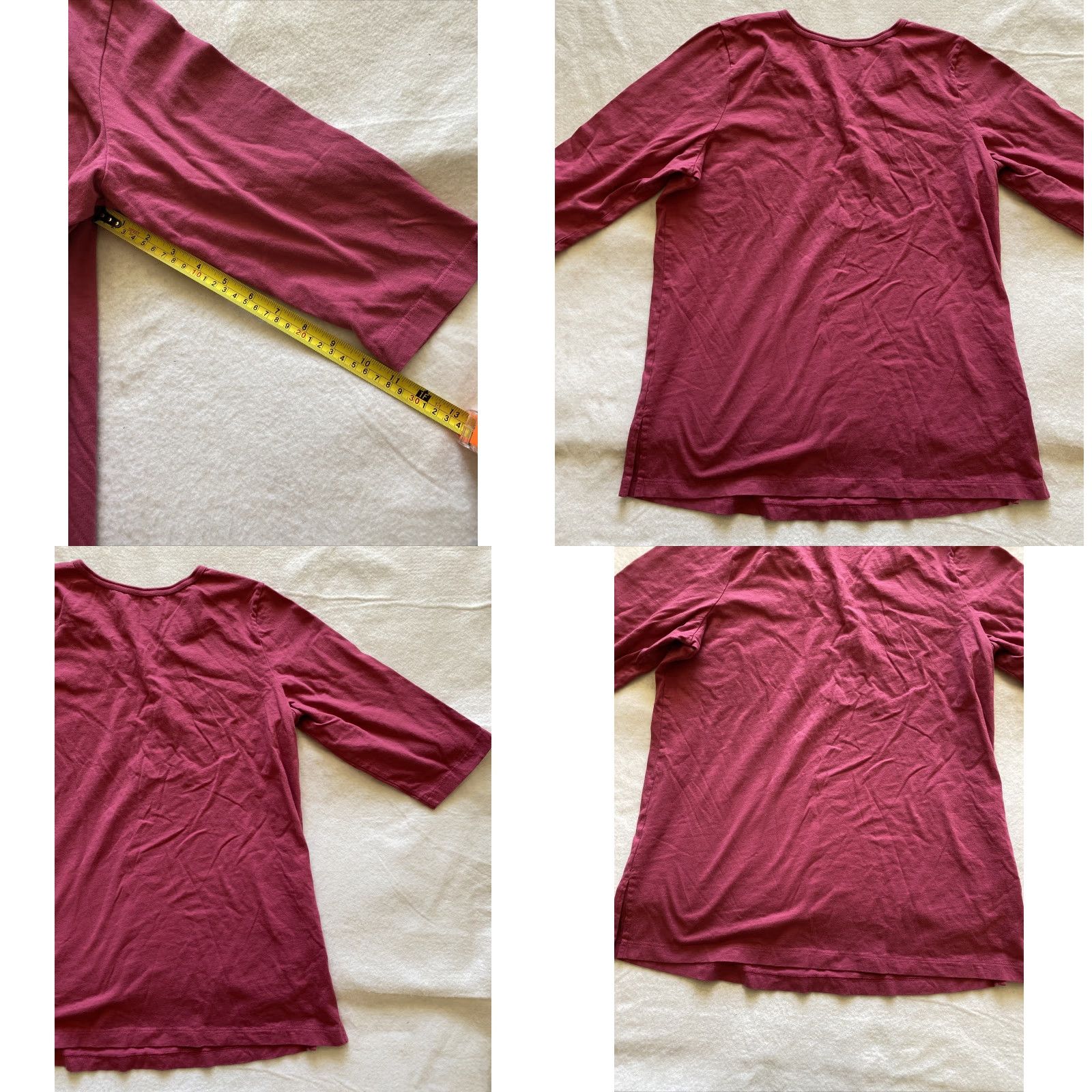 Vintage VINTAGE? No. Woman Whitin Magenta V-Neck Top Striped 3/4 Sleeve T-Shirt Casual Woman Within Size M Adult Womens Size M / US 6-8 / IT 42-44 - 8 Thumbnail