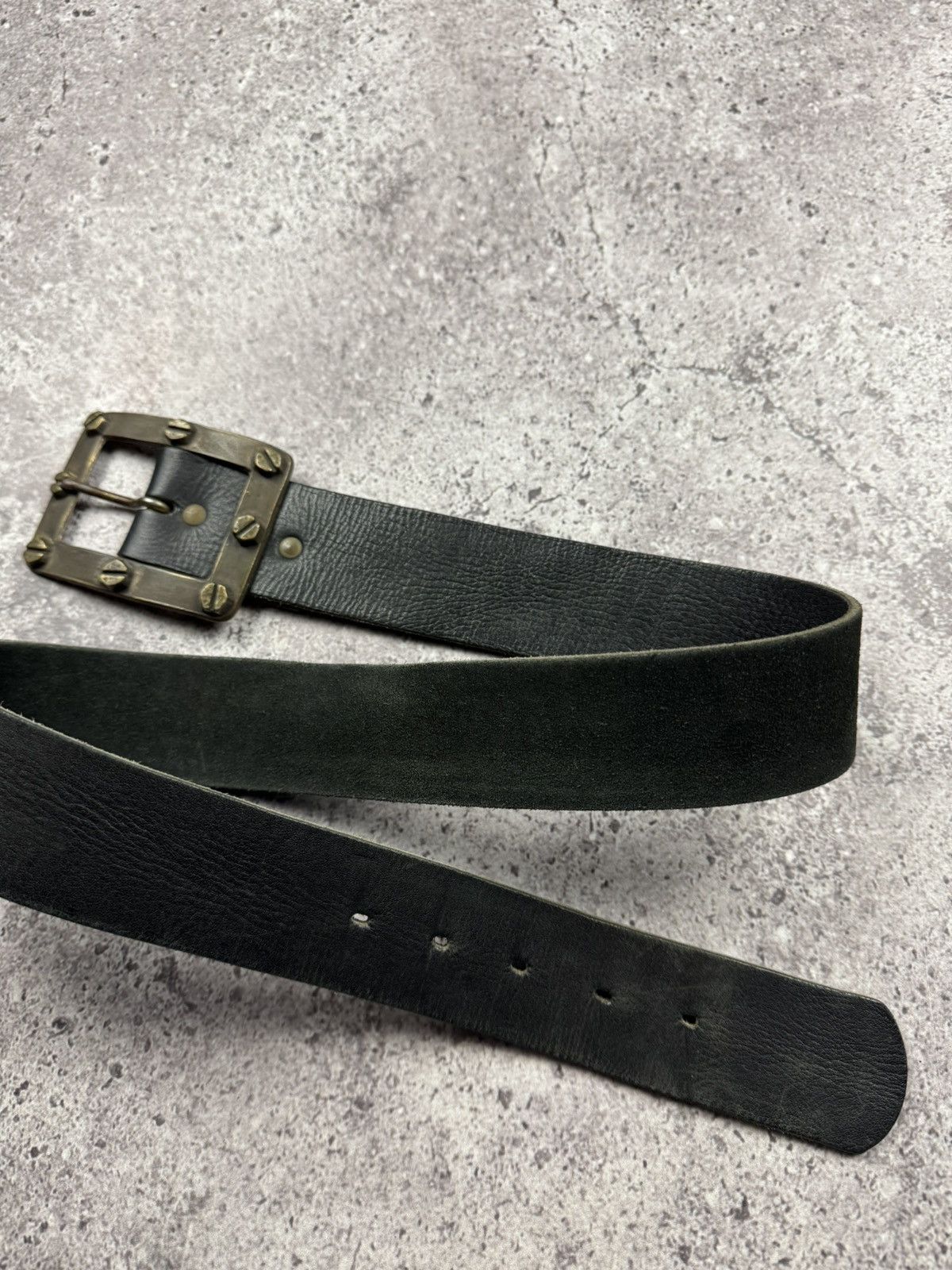 Japanese Brand 00’s NUMBER NINE STYLE BOLTNUT LEATHER RARE Y2K BELT VINTAGE Size ONE SIZE - 5 Thumbnail