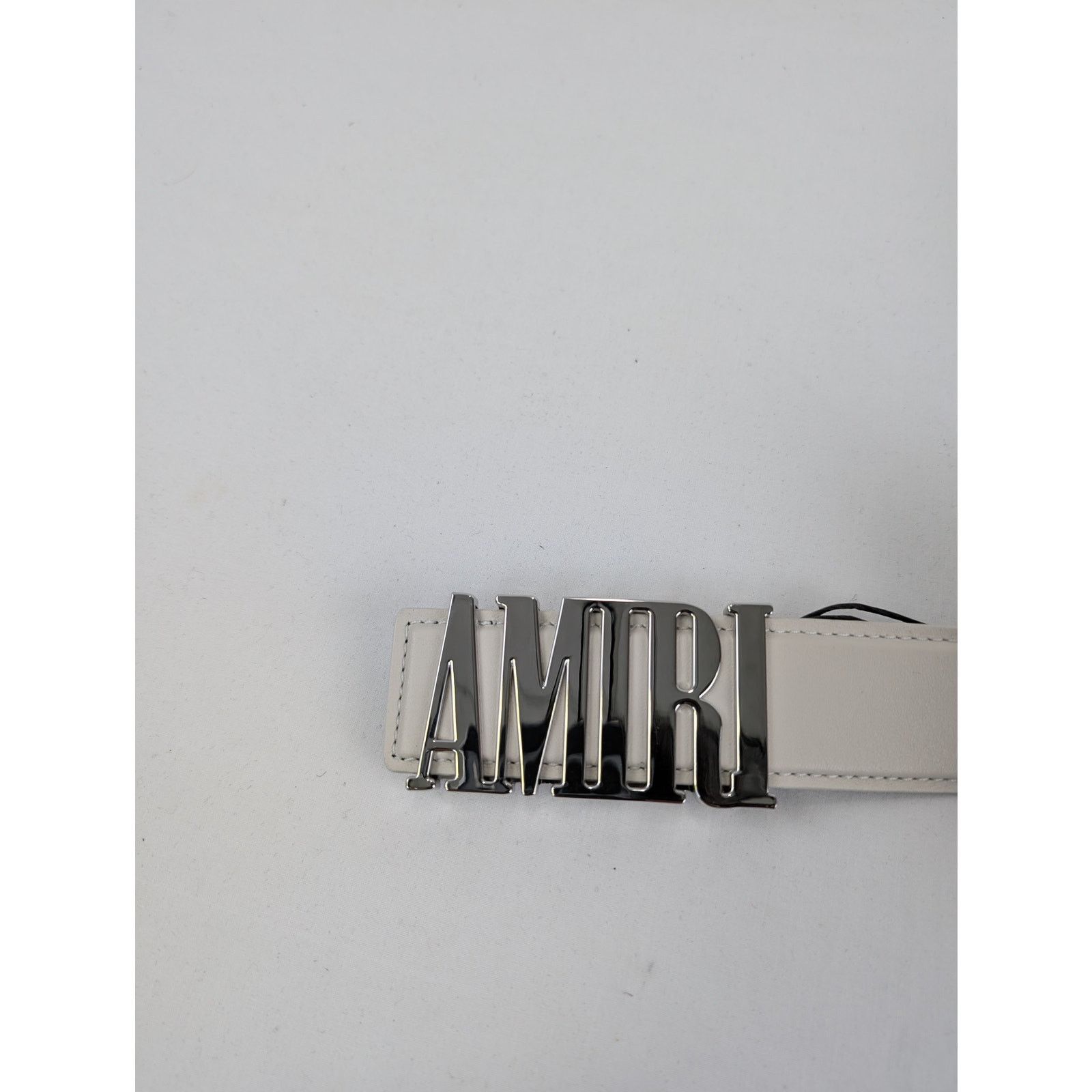 Amiri o1rshd1 Q:2 / Size: 75cm / Nappa Amiri 4cm Belt in Alabaster Size 30 - 4 Thumbnail