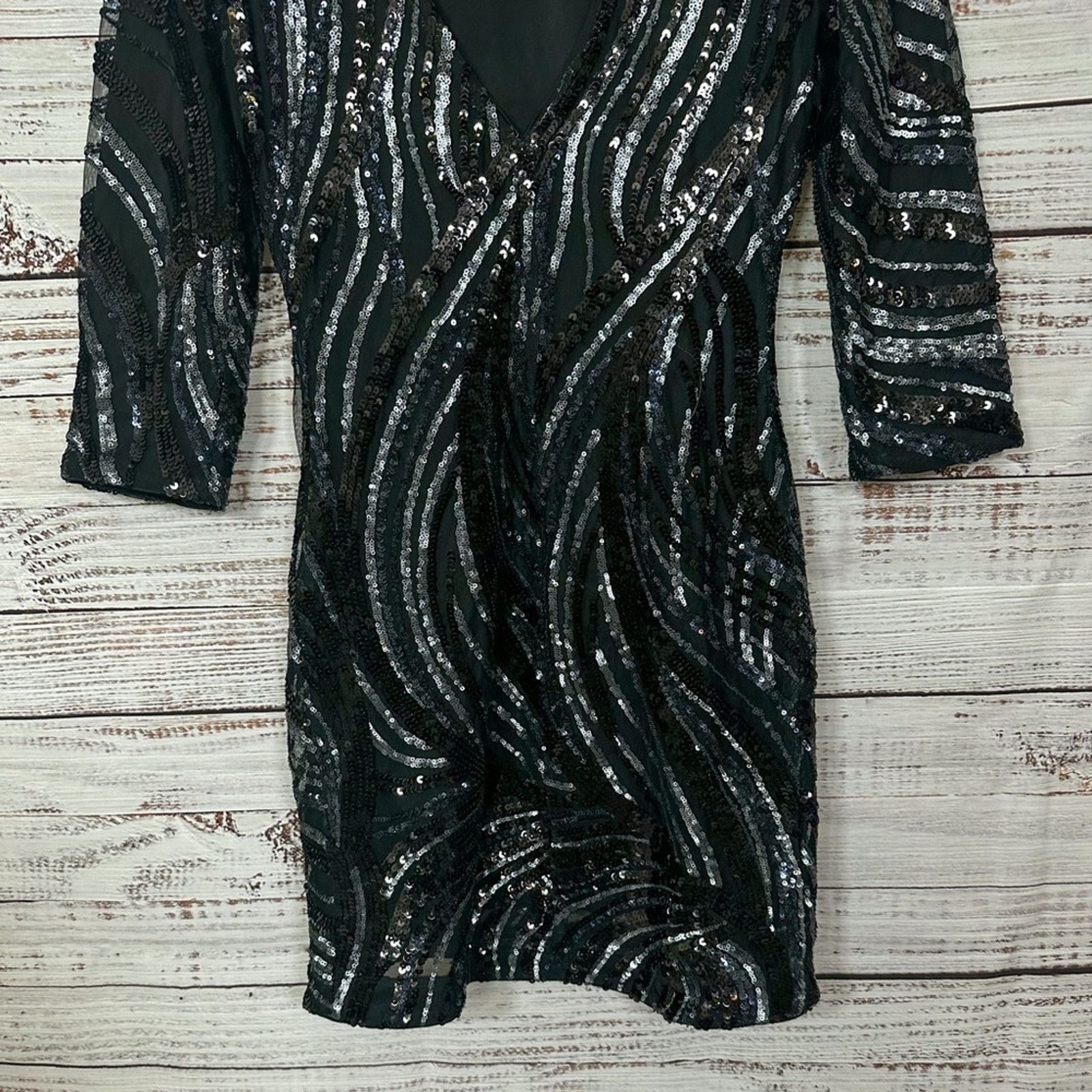 Express Express Black Sequin Mini Dress, EUC, Size 2, MSRP $128 Size XS / US 0-2 / IT 36-38 - 10 Thumbnail