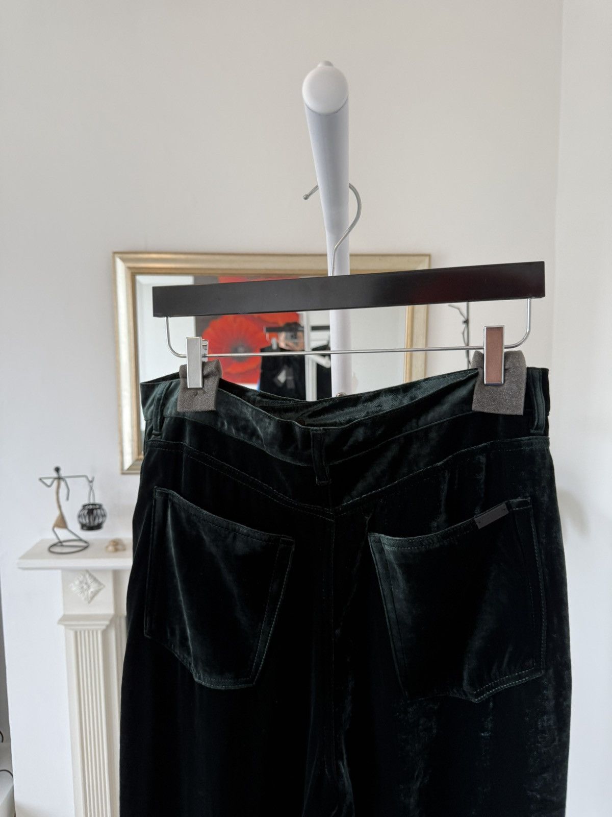 Saint Laurent Paris FW22' Saint Laurent Wide Leg Velvet Pants Green Size US 33 - 6 Thumbnail