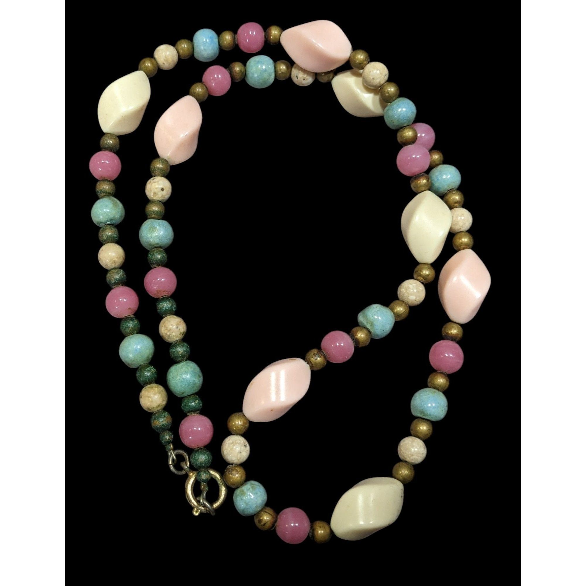 Other Vintage Retro Pastel Lucite And Stone Beaded Necklace Size ONE SIZE - 1 Thumbnail