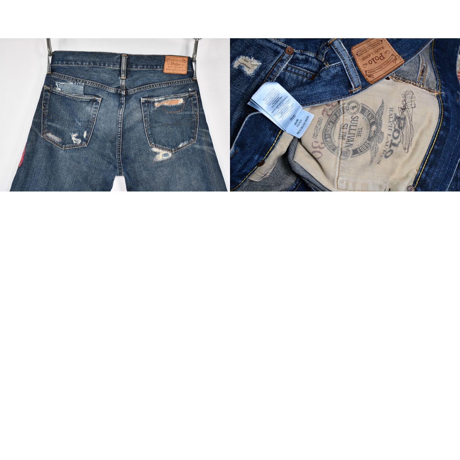 Polo Ralph Lauren Polo Ralph Lauren Sullivan Slim Patches Distressed Jeans W32 L30 Men Jeans 5-Pocket Blue 100% Cotton Vintage No Size US XS / EU 42 / 0 - 8 Thumbnail