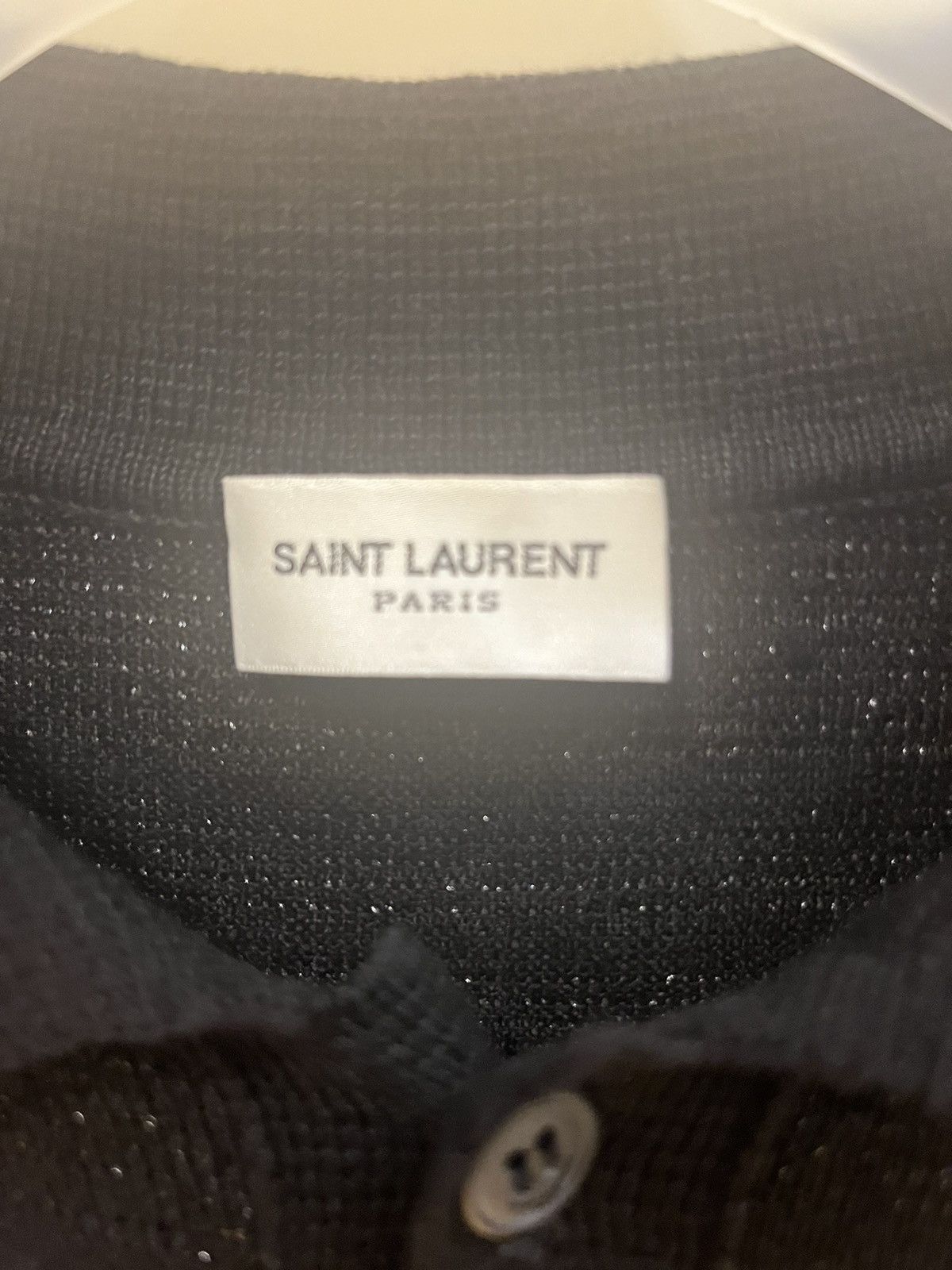 Saint Laurent Paris Black and silver Lurex polo T shirt size m Size US M / EU 48-50 / 2 - 5 Thumbnail