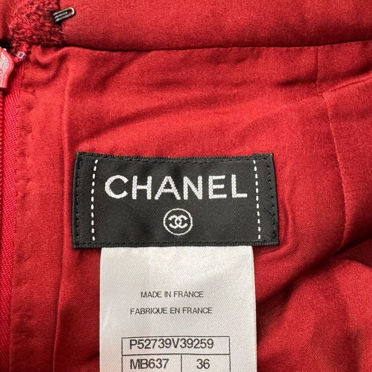 Chanel Chanel Red Plaid Wool Skirt K26WX Size 25" / US 0 / IT 36 - 5 Thumbnail