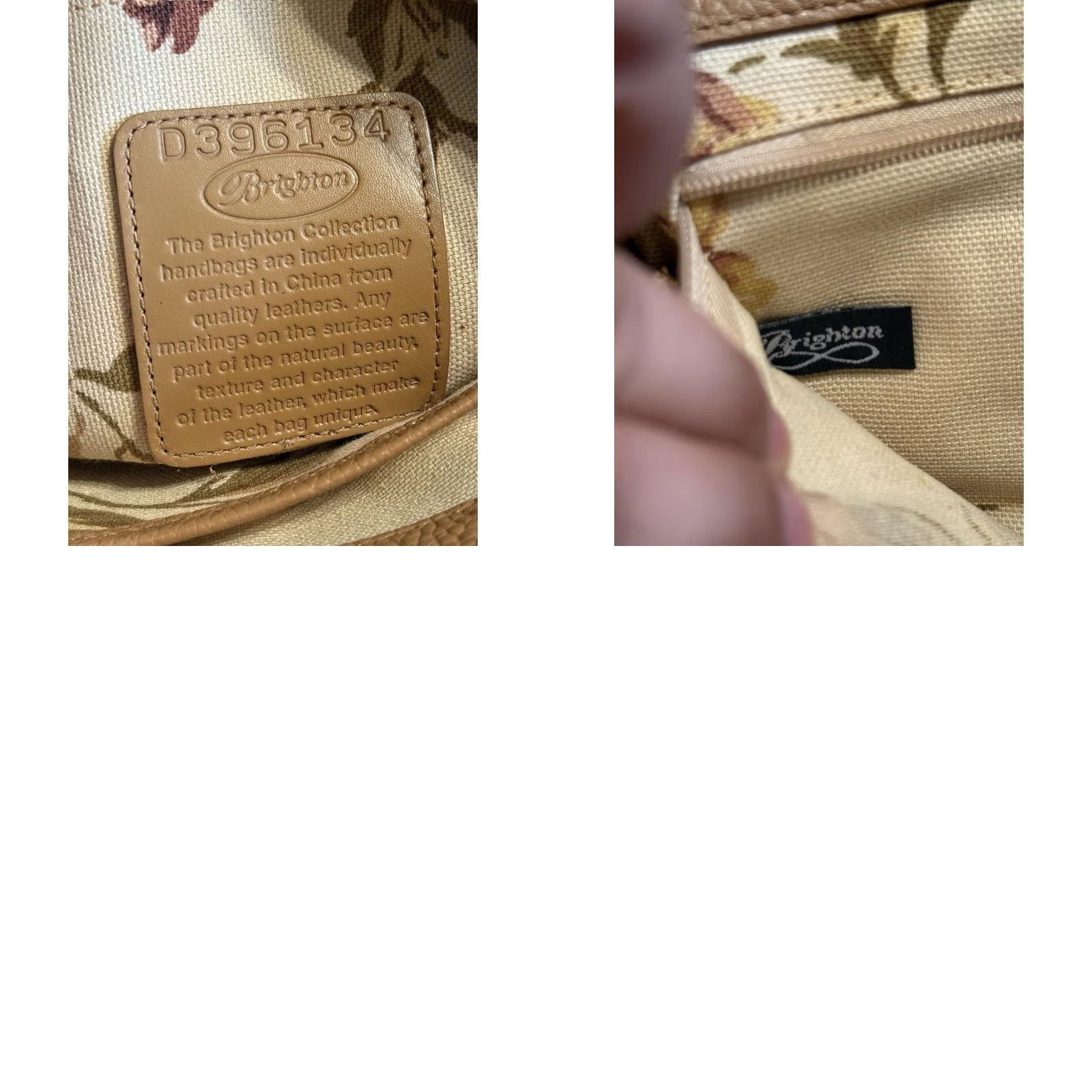 Brighton Brighton Tote Bag Womens Large Tan Leather Shoulder Purse Brown Croc Trim Scroll Size ONE SIZE - 8 Thumbnail