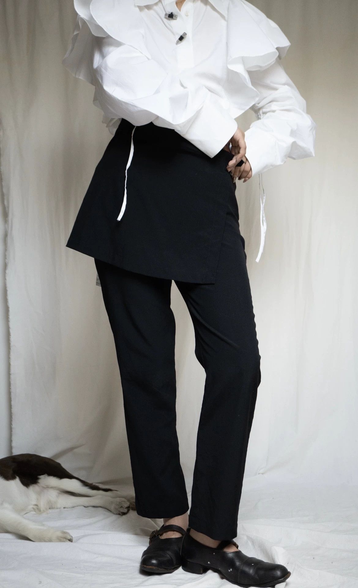 Comme des Garcons COMME des GARÇONS 1997 Tricot Wrap Narrow Wool Pants Size 26" / US 2 / IT 38 - 3 Thumbnail