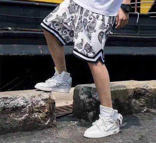 Japanese Brand 20SS Indigo Union Japan White Bandana Jersey Shorts Size US 31 - 2 Thumbnail