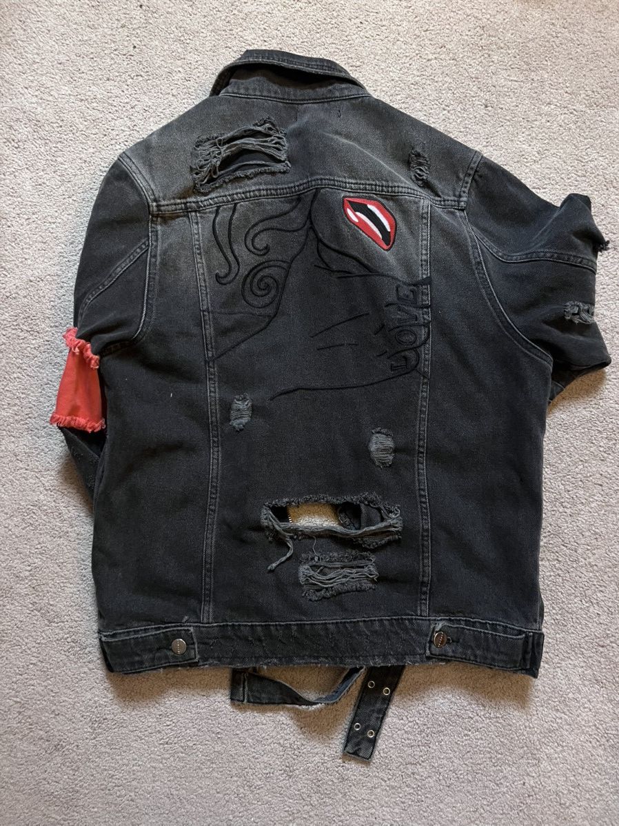 Vintage Black Denim Jacket Double zip Size US S / EU 44-46 / 1 - 2 Thumbnail