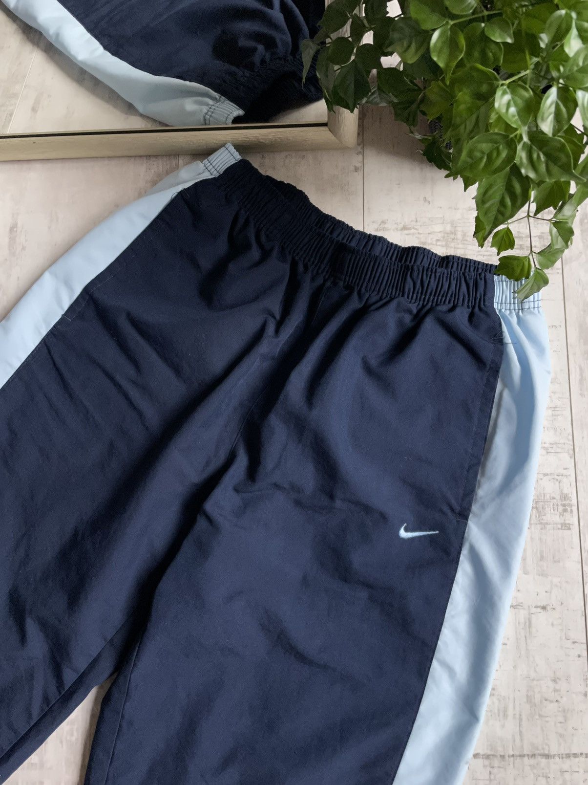 Nike × Vintage Vintage Nike Track Pants Y2K Blue Swoosh Drill Size US 30 / EU 46 - 4 Thumbnail