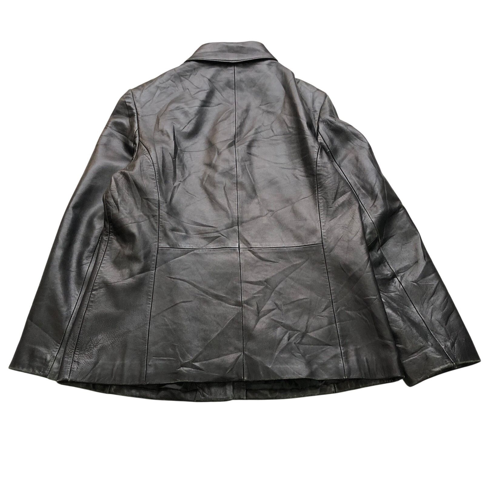 Other Vintage Casual Corner Leather Coat Jacket Womens Large Black Size L / US 10 / IT 46 - 4 Thumbnail