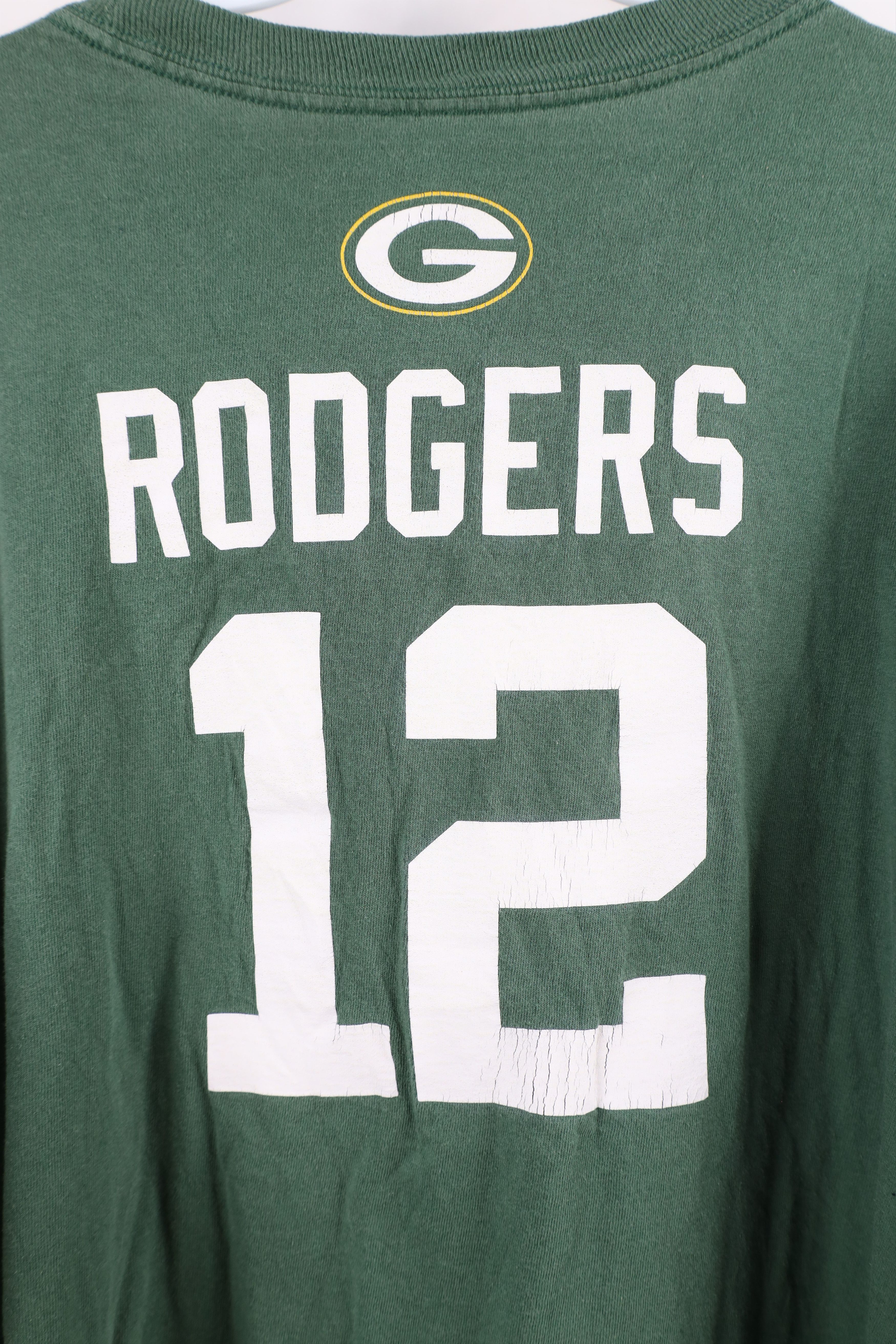 Vintage Retro Aaron Rodgers Green Bay Packers Long Sleeve T-Shirt Size US XL / EU 56 / 4 - 8 Thumbnail